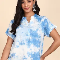 PinkTribe Women Tie and Dye Dyed Mandarin Collar Top-picture-7