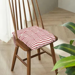 Kuber Industries Maroon 6 Pieces Checked Cotton Chair Pads-image-24