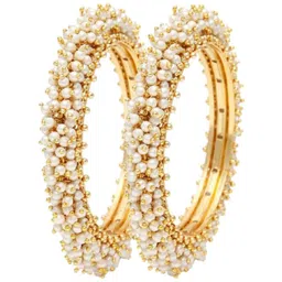Zindura Set Of 2 Gold-Plated & Beaded Bangles-72