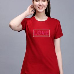 Moda Rapido Women Typography Printed Round Neck Cotton T-shirt-picture-26