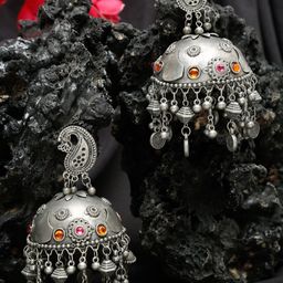 YouBella Silver-Plated Dome Shaped Jhumkas-47