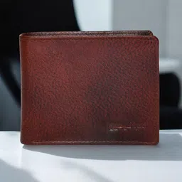 OLIVE MIST Men Leather Textured Two Fold Wallet-14