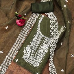 DIVASTRI Embroidered Organza Unstitched Dress Material-image-25