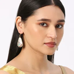 Anouk Set Of 2 Geometric Shaped Meenakari Drop Earrings image 3