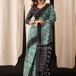 KALINI Ethnic Motifs Pure Cotton Bagru Saree-picture-17