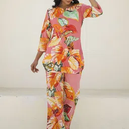 FLAVIA CREATION Printed Pure Cotton Notch Neck Top With Trousers-image-22