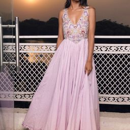 Kyra Embroidered Maxi Cotton Flared Dress-image-12