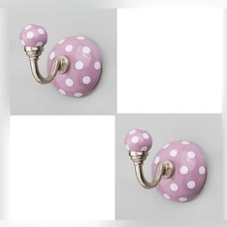 IndianShelf Lavender Coloured & White 2 Pieces Ceramic Dotted Wall Hangings Key Holders-image-59