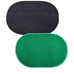 Kuber Industries 2-Pcs Green & Black Entrance Outdoor Door Mats-41