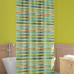 ArtzFolio Green & Yellow Printed Waterproof Shower Curtain-image-66