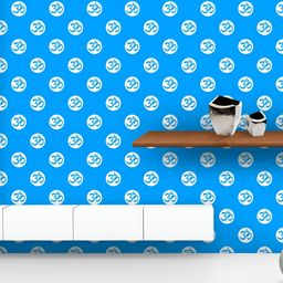 ArtzFolio Printed UV-Resistant Anti-Bacterial Blue Hindu Symbol Aum Peel & Stick Wallpaper-image-97