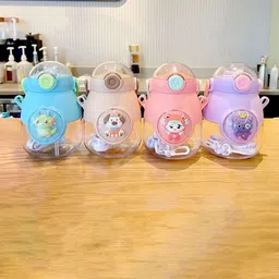 Kritiu Kids Lavender & Pink Cute Patch Sipper Water Bottle - 900 ml-image-66