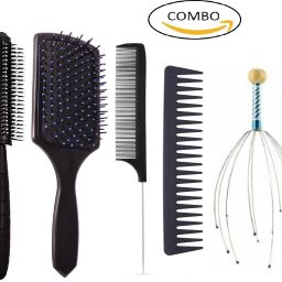 4Pcs Paddle Hair Brush, Detangling Brush and Hair Comb Set for Men and Women, Great On Wet or Dry Hair, No More Tangle Hairbrush for Long Thick Thin Curly Natural Hair with 1 Scalp Massagers, Handheld Head Massage Tingler, Scratcher for Deep Relaxation, Hair Stimulation and Stress Relief [PACK OF 5]-image-39
