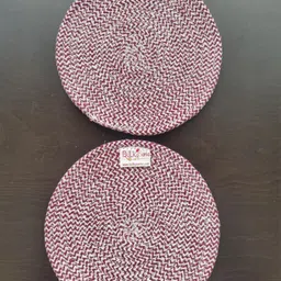 BulkySanta Maroon 2 Pcs Round Table Placemats-27