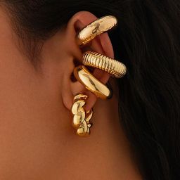 StyleCast Set Of 4 Brass-Plated Contemporary Ear Cuffs-image-12