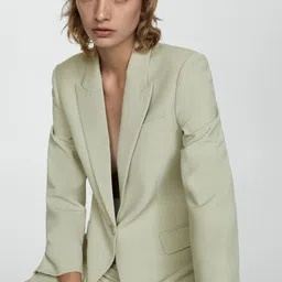 MANGO Single-Breasted Formal Blazer-image-56