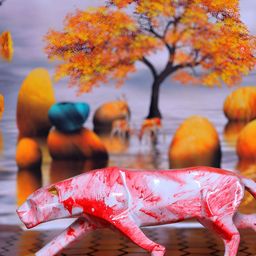 Aura Red & White Shanding Jaguar Figurine Showpiece-image-28