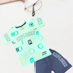 FASHION GRAB Infant Kids Printed Pure Cotton T-Shirt With Shorts-image-45