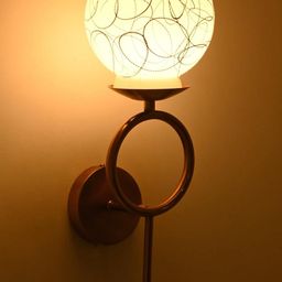 SOMIL White & Black Printed Glass Cylinder Shaped Wall Lamp-25
