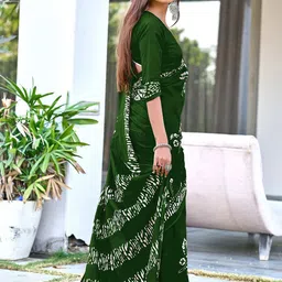 PEENGAX Bagru Block Printed Mulmul Cotton Saree image 2
