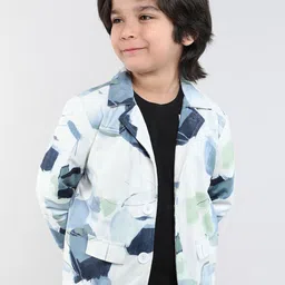 taffykids Boys Abstract Printed Single-Breasted Blazer-15