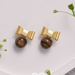 EVERSTYLISH Earthy Bows Artificial Stones and Beads Contemporary Studs Earrings-49