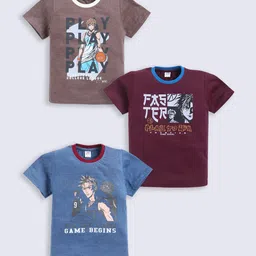 Here&Now X Game Begins Boys Assorted Pack Of 3 Printed T-shirts-50