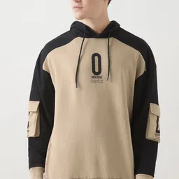 Bewakoof Men Cotton Colourblocked Hooded Sweatshirt-image-95