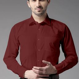 STUDIO NEXX Men Standard Spread Collar Solid Cotton Slim Fit Formal Shirt-image-10