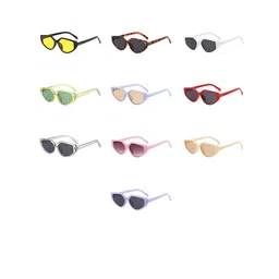 AUGEN Unisex Green Lens & Yellow Cateye Sunglasses with-15