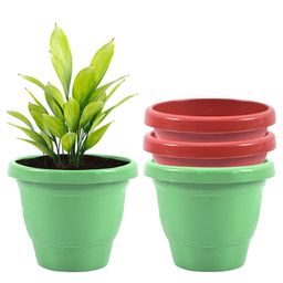 Kuber Industries Red & Green 4 Pieces Versatile & Sturdy Flower Planters-51