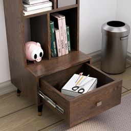 HEXA RED Brown Moisture & Termite Resistant Free Standing Book Shelf image 2