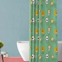 ArtzFolio Green & White Printed Waterproof Shower Curtain-image-66