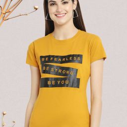 Dreambe Women Typography Printed Round Neck Cotton Casual T-Shirt-picture-16
