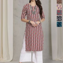 7Threads Women Pack Of 6 Ethnic Motifs Printed Daily Straight Kurtas-image-82