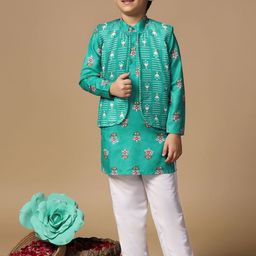 BAESD Boys Floral Printed Regular Kurta with Trousers-16