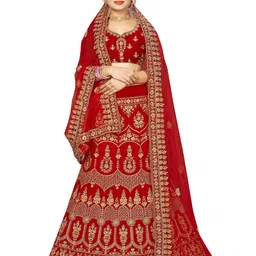 Maroosh Embroidered Thread Work Unstitched Lehenga & Blouse With Dupatta-picture-25