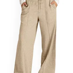 KPOP Women Solid Relaxed Fit High-Rise Casual Wide Leg Trousers-image-83