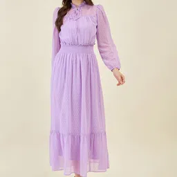 aayu Puff Sleeve Georgette Fit & Flare Maxi Dress-picture-23