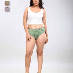 BOLD & BAE Women Pack Of 3 Printed Hipster Briefs-image-67