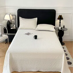JC HOME White Pure Cotton 150TC King Bedsheet Set - 2.30 m x 2.50 m-image-35