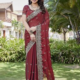 Moda Rapido Floral Embroidered Pure Silk Saree-picture-7