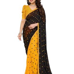 Moda Rapido Polka Dot Printed Poly Georgette Saree-image-76