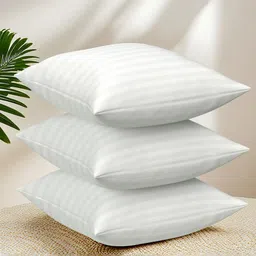 RUBOXA 3-Pcs White Square Pre-FilledMicrofiber Cushions-image-4