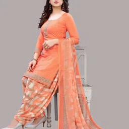 Unstitched Crepe Salwar Suit Material Printed-image-26