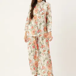 Anouk Printed Shirt Collar Neck Shirt With Palazzo Co-Ords-image-89