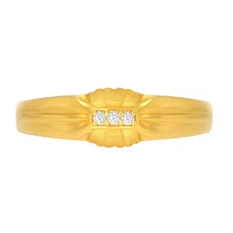 BHIMA 22K BIS Hallmark 916 Purity Yellow Gold Simplified Glow Men Ring-image-1