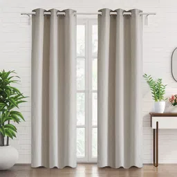 Home Centre Drift Grey 2 Pieces Black Out Door Curtain-37