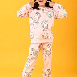 Anthrilo Girls Unicorn Printed Sweatshirt With Joggers-23