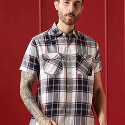 VALEN CLUB Men Tartan Checks Checked Casual Shirt-picture-26